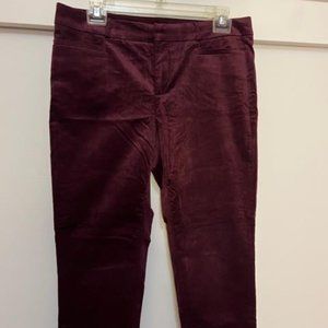NWT! Banana Republic velvet maroon cropped pants, size 4